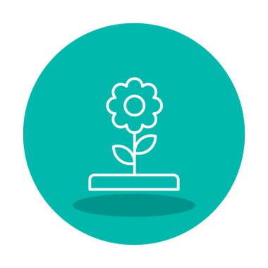  düz çiçek vektör illüstrasyon tasarımı