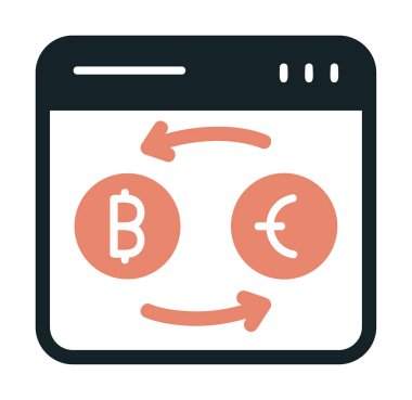 döviz kuru web sitesi vektör simgesi