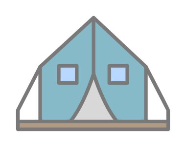 çadır simgesi, vektör çizimi  