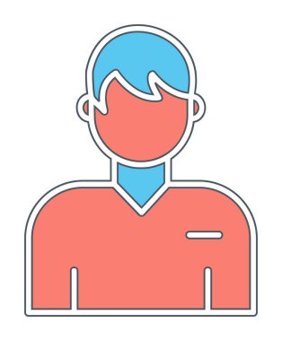 Erkek kullanıcı simgesi. Vektör çizim