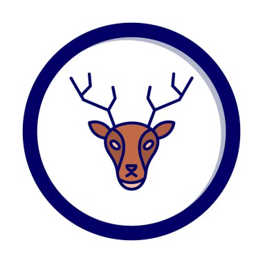 Geyik. Web simgesi basit illüstrasyon