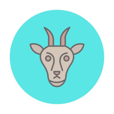 Keçi başı düz vektör simgesi 