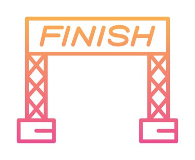 İzole edilmiş arkaplanda düz çizgi simgesi bitir                                                