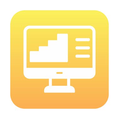 Basit Bilgisayar İzleme Veri Analizi simgesi, vektör illüstrasyonu