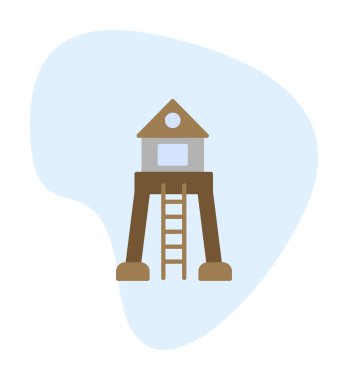 Askeri Kule. Web simgesi basit illüstrasyon 