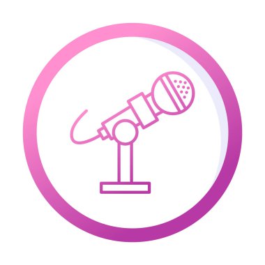 mikrofon simgesi uzun mavi arkaplanda izole edildi.