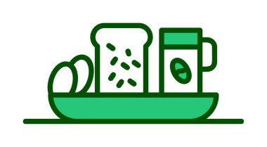 Gıda yassı simgesinin vektör illüstrasyonu