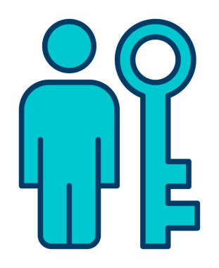 anahtar kişi ikon vektör illüstrasyonu