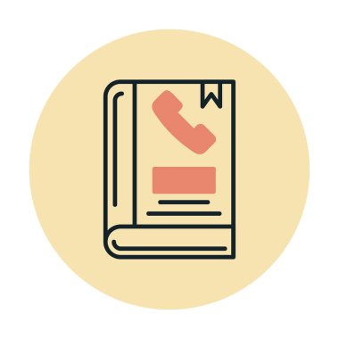 Telefon Rehberi düz simgesi, vektör çizim