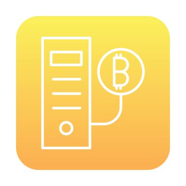 Bitcoin Madeni İşlemcisi (BTC) simgesi, vektör illüstrasyonu 