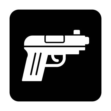 askeri tabanca ikonu vektör illüstrasyonu 