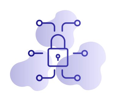 Ağ güvenlik simgesi, vektör çizim 