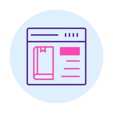 Basit Çevrimiçi Kitap satın alma simgesi, vektör illüstrasyonu