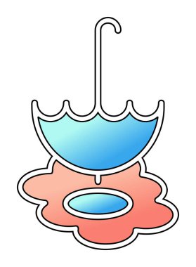 şemsiye simgesi vektör illüstrasyonu 