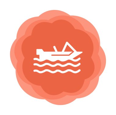 Basit Motorboat simgesi, vektör illüstrasyonu