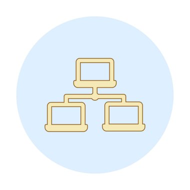 dizüstü bilgisayar ağı simgesi, vektör illüstrasyonu 