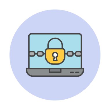 Basit düz Ransomware bilgisayar çizimi  