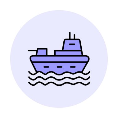 Gemi simgesi, vektör illüstrasyonu