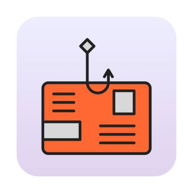 E- posta phishing satır simgesi. Mobil konsept ve web tasarımı için posta dolandırıcılığı stili işareti. Sembol, logo çizimi. Vektör grafikleri