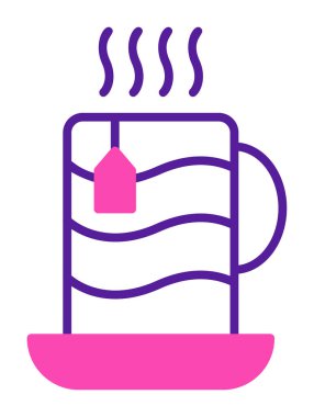 çay fincanı simgesi, vektör illüstrasyonu