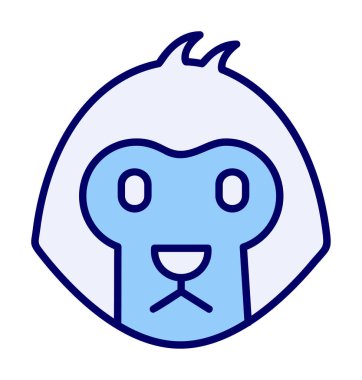 Basit maymun simgesi vektör illüstrasyonu  