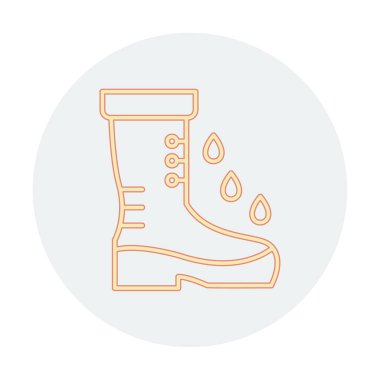 Basit Rainboot simgesi, vektör illüstrasyonu