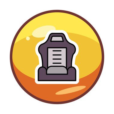 araba koltuğu simgesi, vektör illüstrasyonu 