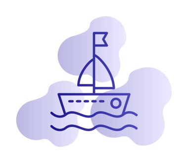 Basit düz yelkenli ikonu vektör çizimi tasarımı