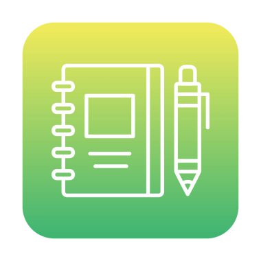 Çizim defteri ve kalem simgesi, vektör illüstrasyonu  
