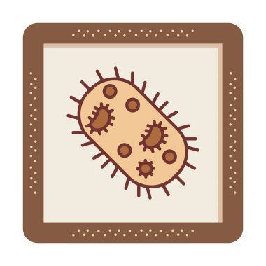 düz mikroorganizma ikon vektör çizimi 