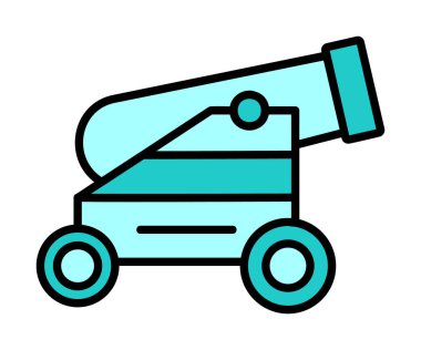 Basit Topçu simgesi, vektör illüstrasyonu