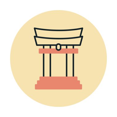 Basit Japon Tori Kapısı simgesi, vektör illüstrasyonu