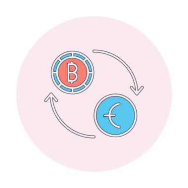 para birimi değişim simgesi, vektör illüstrasyonu