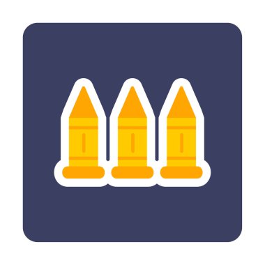 Askeri silah mermileri vektör ikonu. Sembol, logo çizimi. Vektör grafikleri 