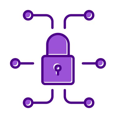 Ağ güvenlik simgesi, vektör çizim 