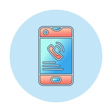 Basit telefon arama simgesi, vektör tasarımı