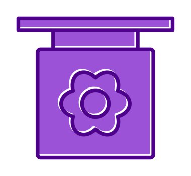 Basit çiçek simgesi, vektör illüstrasyonu