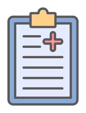 Tıbbi pano simgesi. Web için Tıbbi Rapor vektör simgesinin özet çizimi               