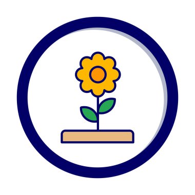  düz çiçek vektör illüstrasyon tasarımı