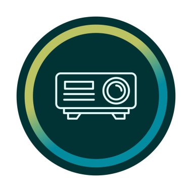 düz projektör web simgesi vektör çizimi tasarımı