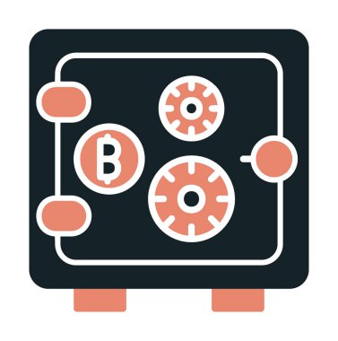 Bitcoin şifreleme kilidi simgesi vektörü 