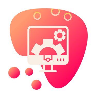 Bilgisayar ayarları simgesi, vektör çizim