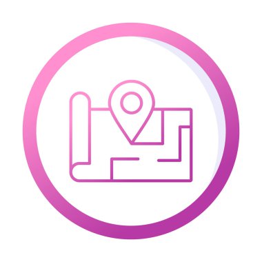 Konum iğnesi, vektör illüstrasyonlu harita simgesi