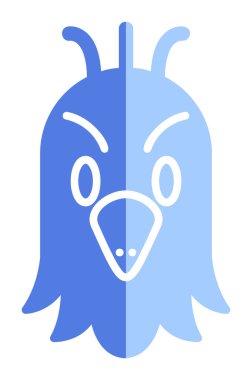 düz papağan baş vektör çizimi