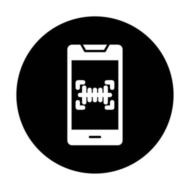 Basit barkod tarayıcı simgesi, vektör illüstrasyonu