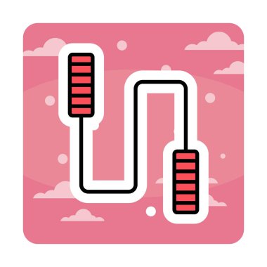 İp sporu ikonunu atlıyorum. Vektör illüstrasyonu 