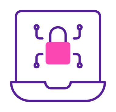 Basit düz Ransomware bilgisayar çizimi  