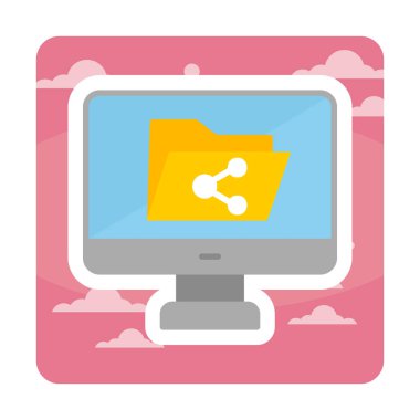 Basit Dosya Paylaşımı simgesi, vektör illüstrasyonu