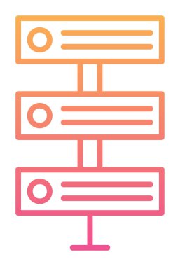 Ağ sunucu simgesinin vektör illüstrasyonu. Veritabanı basit simgesi 