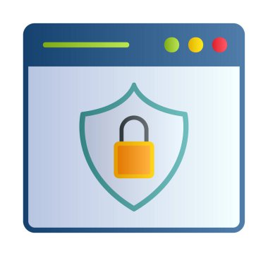 Basit Web Güvenlik simgesi, vektör illüstrasyonu